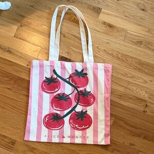 Alice & Wonder Pink and White Tomato Tote Bag